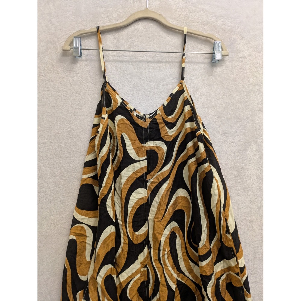 Polagram Womens Dress S Small Brown Black Cream Sleeveless Maxi Casual‎ - Picture 2 of 8